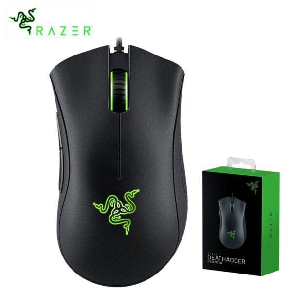 Mouse Original Razer DeathAdder Essential Wired Gaming 6400DPI Sensor óptico 5 botões independentes para laptop PC Gamer