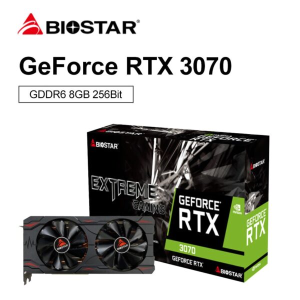 Placa de Vídeo BIOSTAR NEW RTX3070 8gb Placas Gráficas NVIDIA RTX3070 8GB Gaming 8pin GPU Gamer placa gráfica placa de video